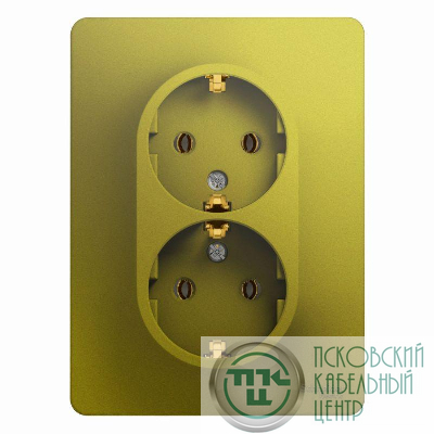 Розетка 2-м Glossa с заземл. в сборе фисташк. SchE GSL001024
