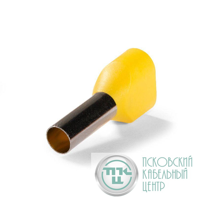 Наконечник штыревой втулочный изолированный НШВИ(2) 6.0-14 ЕВРО желт. КВТ 103249