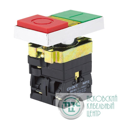 Кнопка двойная NP2-BW8465 1НО+1НЗ AC 230В(LED) IP40 (R) CHINT 574789