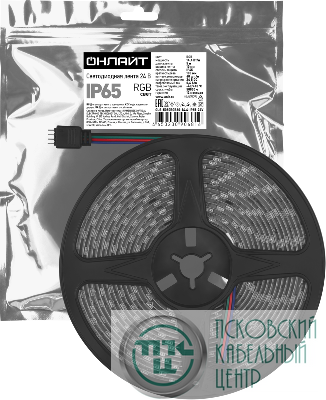 Лента светодиодная 90 681 OLS-5050RGB60-14.4-IP65-24V (уп.5м) ОНЛАЙТ 90681