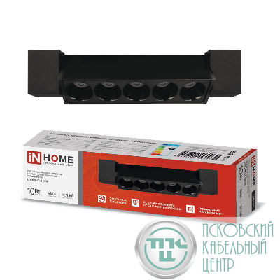 Светильник светодиодный трековый TOP-LINE LTR-02R-TL 10Вт 4000К IP40 1000лм 210мм 24град. линейный поворотн. черн. IN HOME 4690612045719