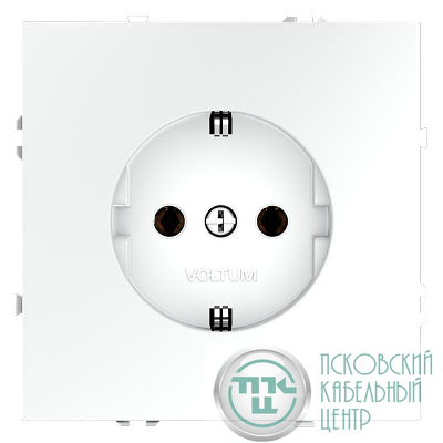 Розетка 1-м СП S70 16А с заземл. механизм бел. матов. Voltum VLS040102