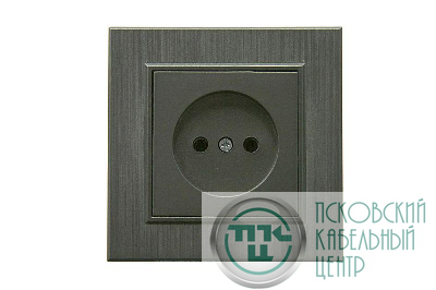 Розетка 1-м Karea LINE STAR без заземл. дым. металлик Makel 86050022