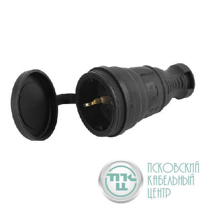 Разъем прямой 16А IP44 с заземл. каучук. черн. R8-B-IP44 Эра Б0044541