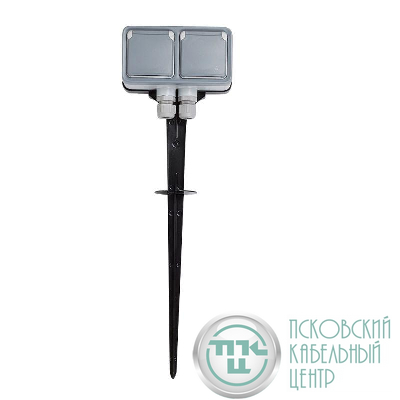 Розетка переносная 2-м ОП Plexo 16А IP55 2х2P+E с заземл. сер. Leg 069749