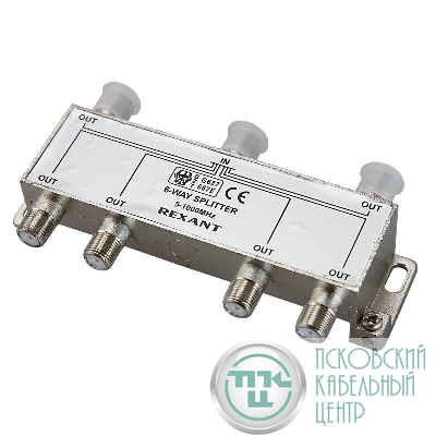 Делитель ТВ "краб" х6 под F разъем 5-1000 МГц Rexant 05-6004