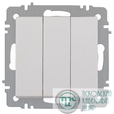 Выключатель 3-кл. СП Accent 6-106-01 10А IP20 250В AL/CU бел. Intro Б0063531