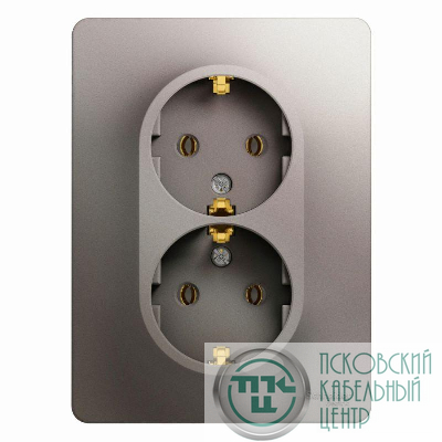 Розетка 2-м СП Glossa 16А IP20 250В с заземл. в сборе платина SE GSL001224