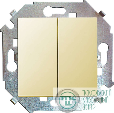 Выключатель 2-кл. СП Simon 15 16А IP20 винтов. зажим механизм сл. кость Simon 1591398-031