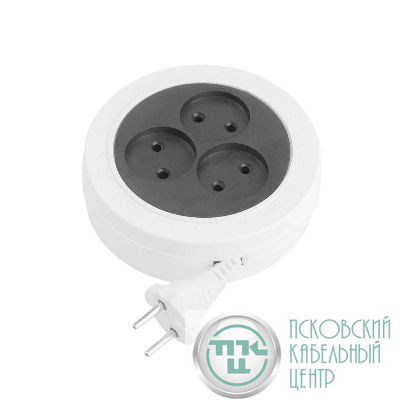 Удлинитель 3х3м без заземл. 6А IP20 SR 3х3-R УХ6-103 1.3кВт ШВВП 2х0.75 Volsten 12432