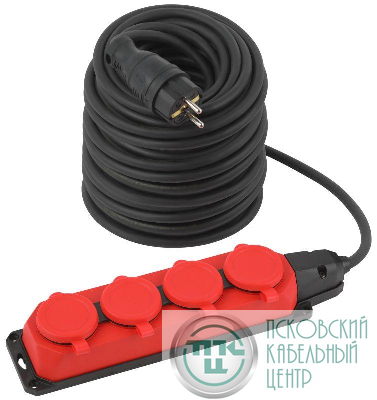 Удлинитель 4х50м с заземл. IP44 UK-4e-3x1.5-50m-IP44(KG) каучук КГ 3х1.5 Эра Б0057590