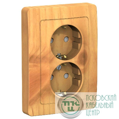 Розетка 2-м СП Blanca 16А IP20 250В с заземл. защ. шторки ясень SE BLNRS001125