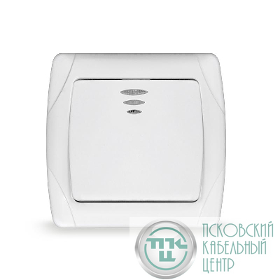 Выключатель 1-кл. СП Маргарита 10А IP20 с подсветкой бел. UNIVersal М0121