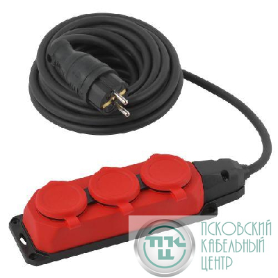 Удлинитель 3х5м с заземл. IP44 КГ 3х1.5 каучук UK-3e-3x1.5-5m-IP44(KG) Эра Б0057579