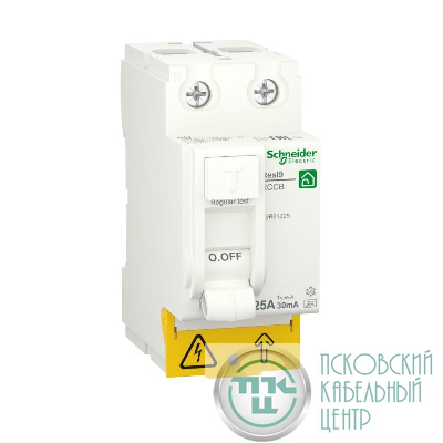 Выключатель дифференциального тока (УЗО) RESI9 25А 2P 30мА тип A SchE R9R61225