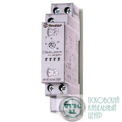 Таймер модульный мультифункциональный (AI DI SW BE CE DE) 24…240В AC/DC 1CO 8А 17.5мм регулировка времени 0.1с…24ч IP20 FINDER 805102400000