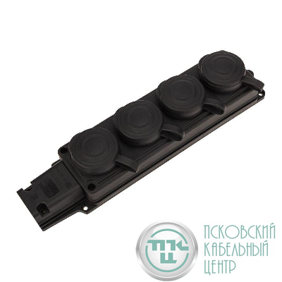 Колодка удлинителя 4-м 16А IP44 230В 2P+PE влагозащ. каучук PROCONNECT 111-114-4