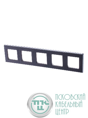 Рамка Levit 5п сталь/дым. черн. ABB 2CHH015050A6069