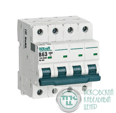 Выключатель автоматический модульный 4п B 63А 10кА ВА-105 DEKraft 13147DEK