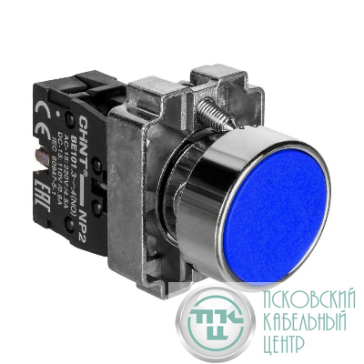 Кнопка управления NP2-BA61 без подсветки син. 1НО IP40 CHINT 574845