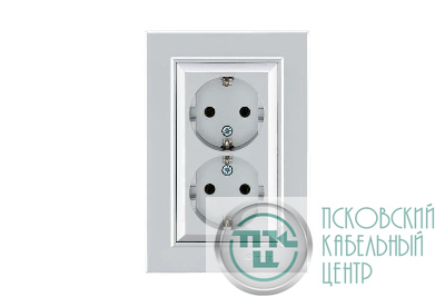 Розетка 2-я с/з СП Karea 16А IP20 серебр. Makel 56065082