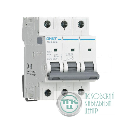 Выключатель автоматический модульный 3п K 40А 10кА NB8-63M без тепл. расцеп. CHINT 320846