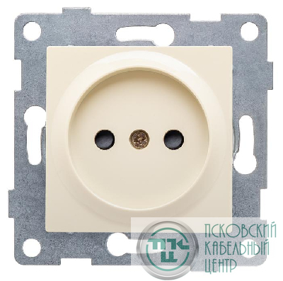Розетка 1-м СП Ugra 16А 250В без заземл. защ. шторки механизм беж. GUSI С11Р2-003
