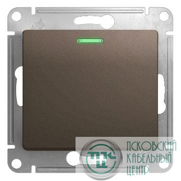 Выключатель 1-кл. СП Glossa 10А IP20 (сх. 1а) 10AX с подсветкой механизм шоколад. SE GSL000813