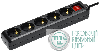 Удлинитель 5х5м с заземл. 16А IP20 У05К 250В ПВС 3х1 черн. IEK WYP10-16-05-05-ZK-K02