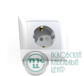 Розетка 1-м СП Селена РС16-400 16А IP20 с заземл. защ. шторки бел. Кунцево 8121