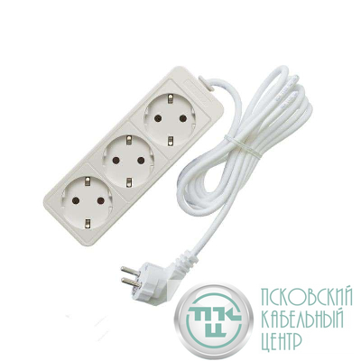 Удлинитель 3х5м с заземл. 10А IP20 2.2кВт ПВС Союз 481S-9305