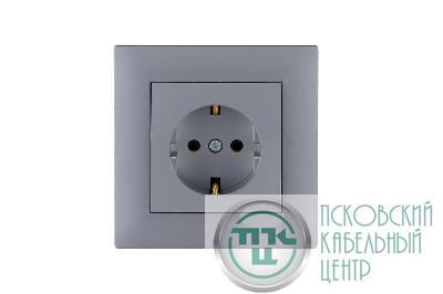 Розетка 1-м Karea RIZZ STAR с заземл. сер. Makel 88065028
