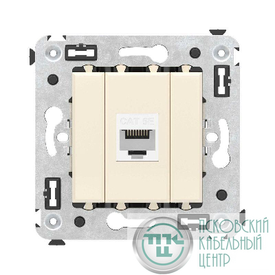 Розетка компьютерная 1-м СП Avanti "Ванильная дымка" RJ45 кат.5E без шторок механизм DKC 4405663