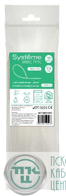 Стяжка кабельная 380х7.6 бел. (уп.100шт) SE IMT38076W
