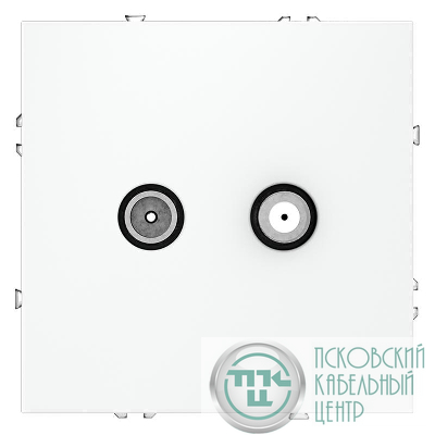 Розетка телевизионная оконечная TV + SAT 2-м СП S70 механизм бел. матов. Voltum VLS060402