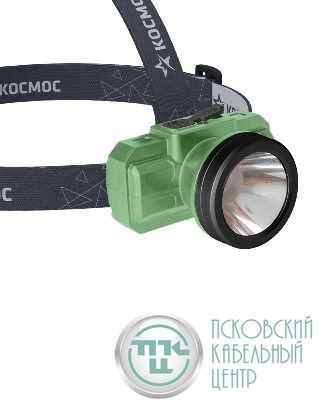Фонарь аккумуляторный налобный 2Вт LED Li-ion 14500 500мА.ч корпус ABS-пластик USB-шнур type C регулируемый эласт. ремешок КОСМОС KOC516Lit