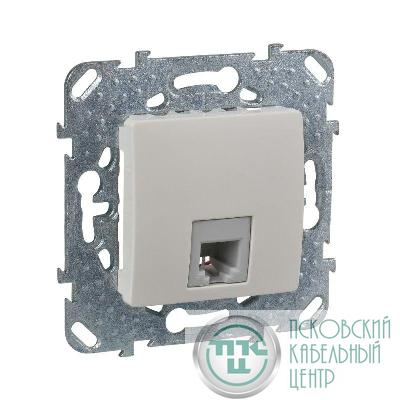 Розетка телефонная 1-м СП Unica RJ11 4 контакт. механизм беж. SchE MGU5.492.25ZD
