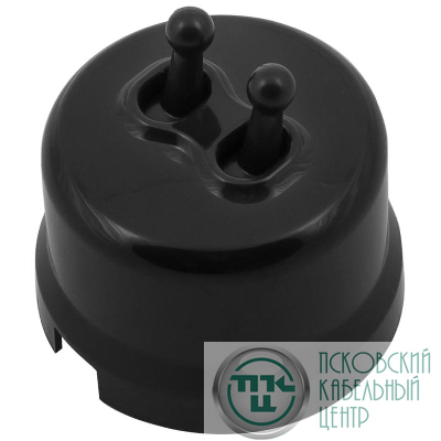Выключатель 2-кл. (тумблерный) пластик черн. Bironi B1-232-23