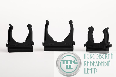 Держатель для труб (клипса) d63мм пластик. черн. Ruvinil К01163Ч