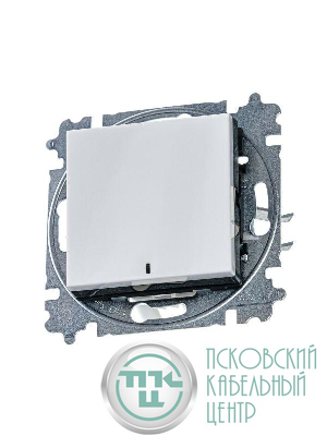 Выключатель 1-кл. СП Levit IP20 с подсветкой бел./дым. черн. ABB 2CHH590146A6062