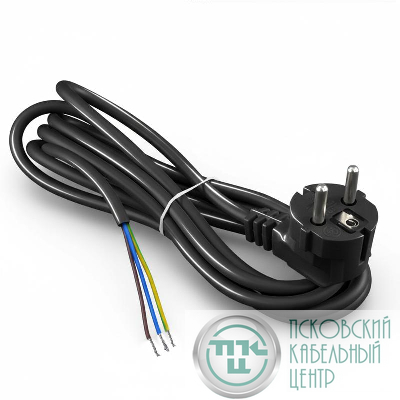 Шнур сетевой с вилкой 3м с заземл. 10А ПВС 3х1 черн. DOMTOK 2781