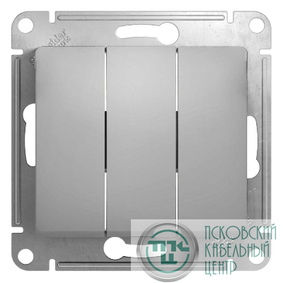 Выключатель 3-кл. СП Glossa 10А IP20 (сх. 1+1+1) 10AX механизм алюм. SE GSL000331