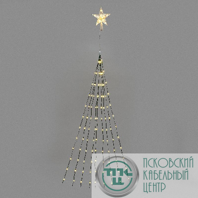 Гирлянда светодиодная из росы с макушкой на елку 9 нитейх2м 200LED тепл. бел. эффект водопада 230В Neon-Night 315-896