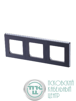 Рамка Levit 3п сталь/дым. черн. ABB 2CHH015030A6069