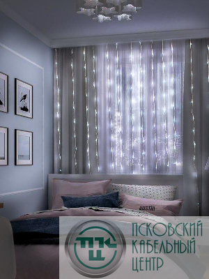 Гирлянда "Занавес" ICLLD300W-C 300LED бел. 3х3м 8режимов IP20 SHLights 4690601052988