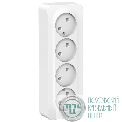 Розетка 4-м ОП Blanca 16А IP20 250В без заземл. без защ. шторок с изолир. пластиной бел. SE BLNRA000411
