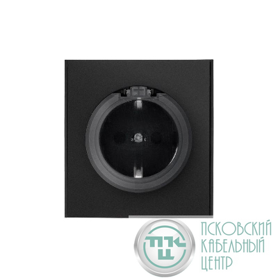 Розетка 1-м СП STRONG MIELE 16А с заземл. защ. шторки и крышкой антрацит Kranz KR-78-0702-5