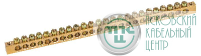 Шина NO-122-11 PEN "земля-ноль" 6х9мм 24/2 с креплениями по краям латунь ЭРА Б0047225
