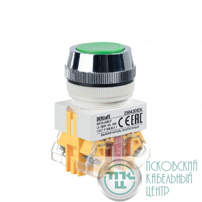 Выключатель кнопочный ABLF ВК-30 d30мм 220В зел. DEKraft 25043DEK