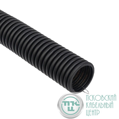 Труба гофрированная ПНД d25мм с протяжкой черн. (уп.50м) Rexant 28-0025-3
